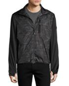 Camo-print Nylon Active Jacket, Green Pattern