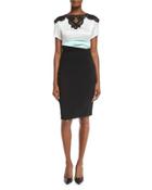 Lomasi Lace-inset Colorblock Dress, Black