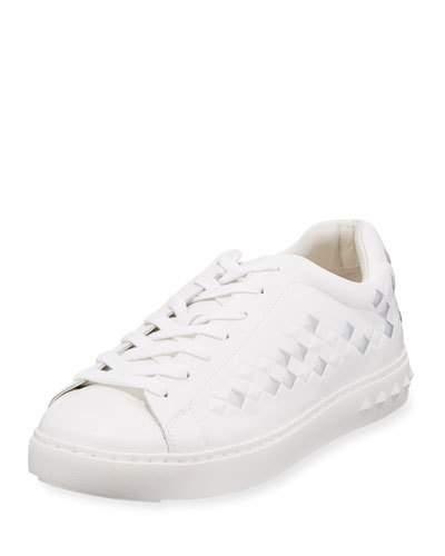 Power Spiked Platform Sneaker, White/silver