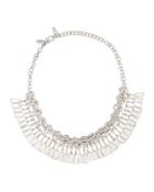 Silvertone Crystal-link Choker Necklace