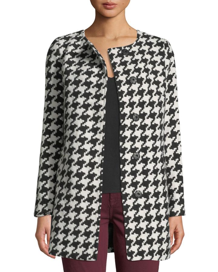 Snap-front Houndstooth Jacket