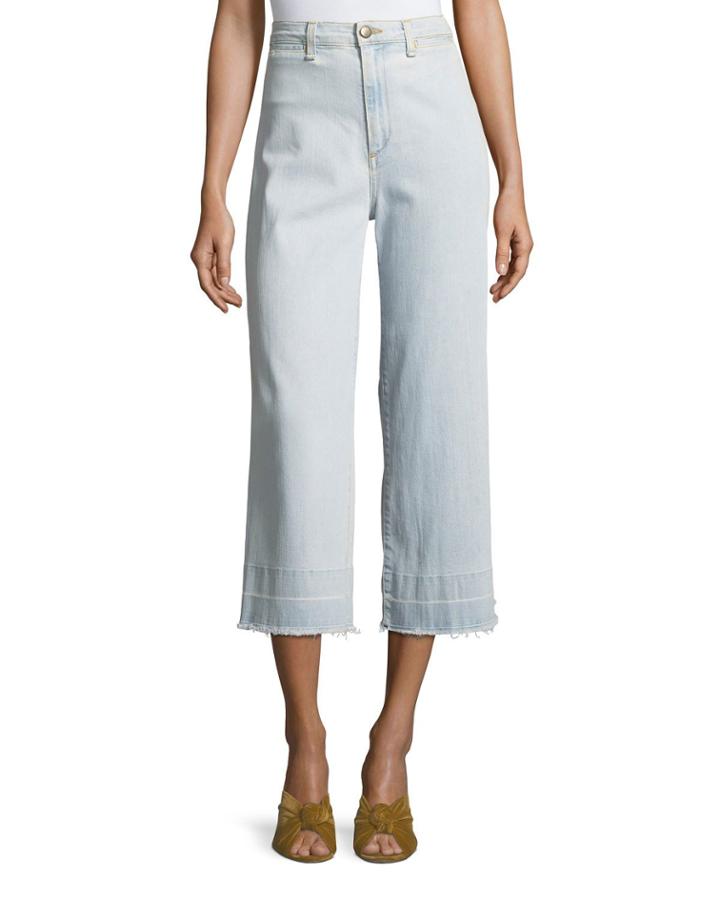 Ali High-waist Gaucho Jeans With Released Hem