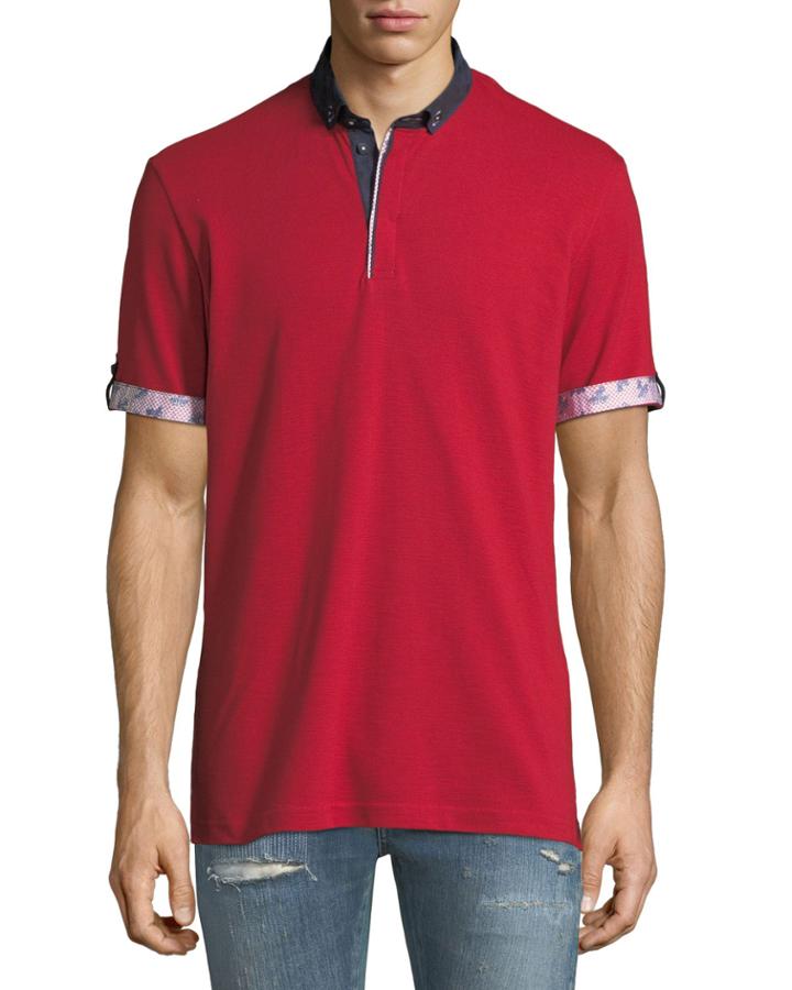 Paisley-trim Polo