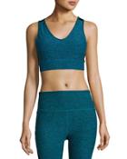 Solid V-neck Bra