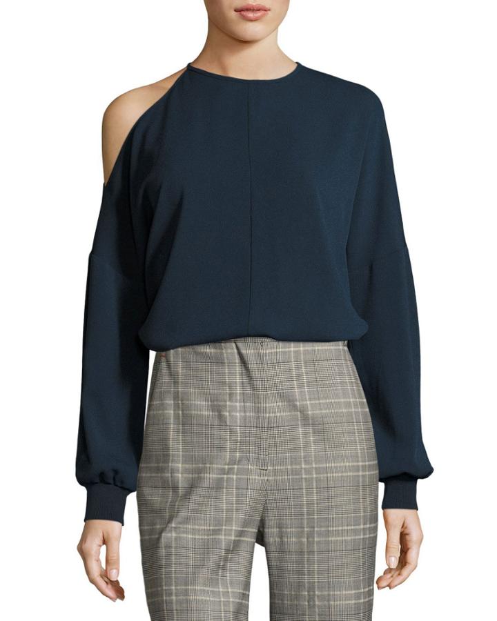 Sav Crepe Cutout Top, Blue