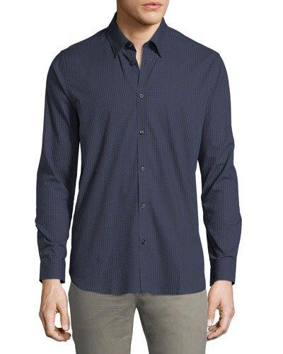 Jacquard Grid-print Cotton