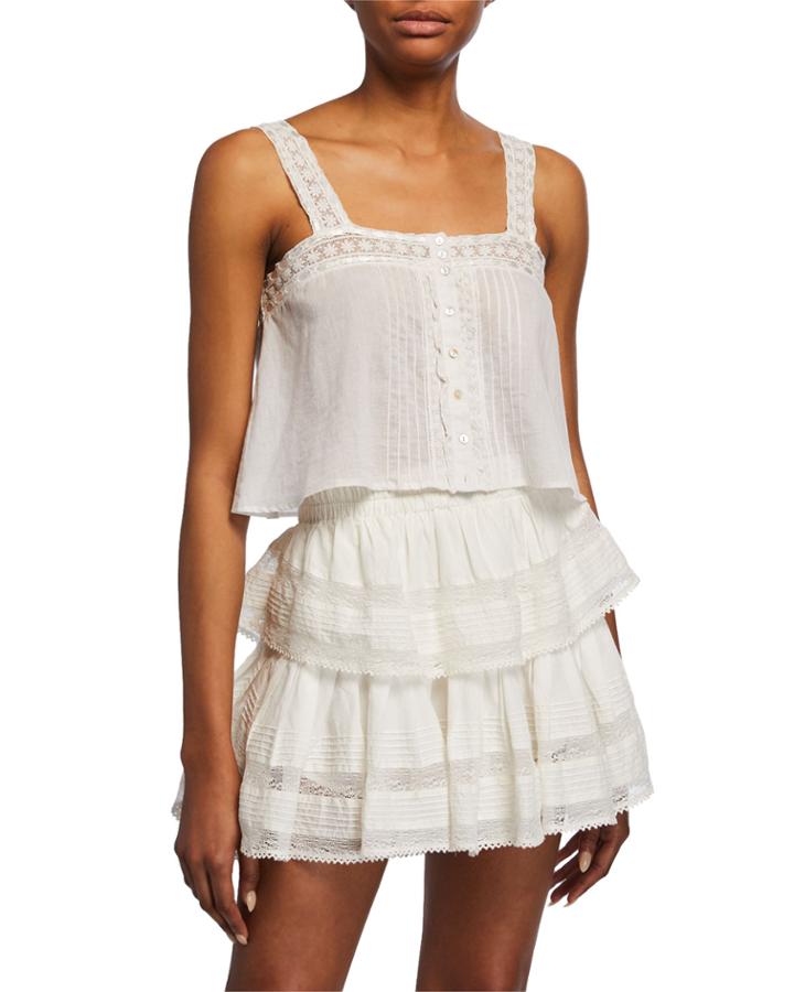Daisy Cropped Button-front Top
