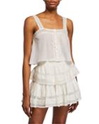 Daisy Cropped Button-front Top