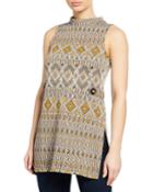 Mock-neck Printed Tunic Top