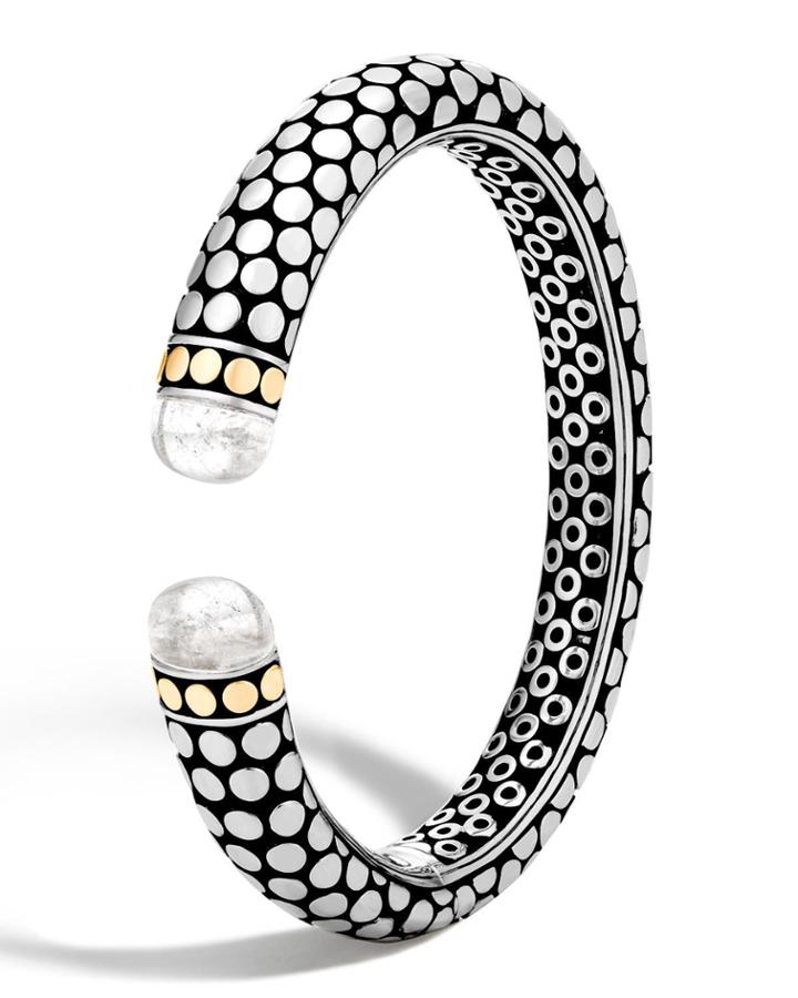 Dot Small Kick Cuff W/ Crystal & 18k Gold,