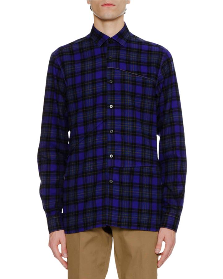 Men's Plaid Seam-detail