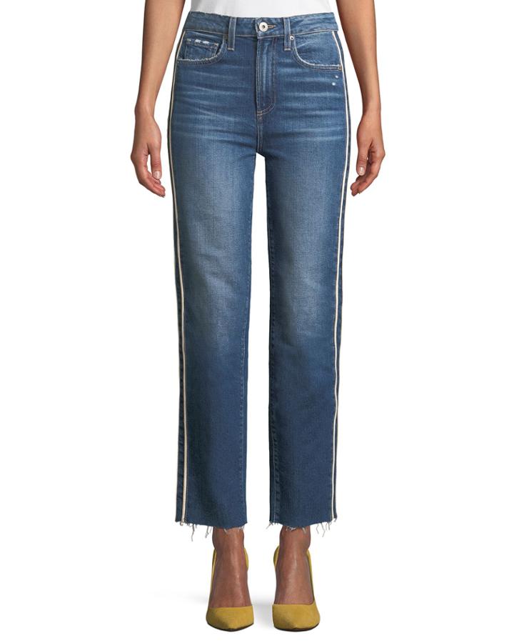 Hoxton Straight-leg Raw-edge Jeans W/ Piping