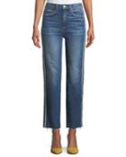 Hoxton Straight-leg Raw-edge Jeans W/ Piping
