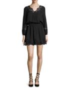 Branco Lace-trim Silk Dress, Caviar