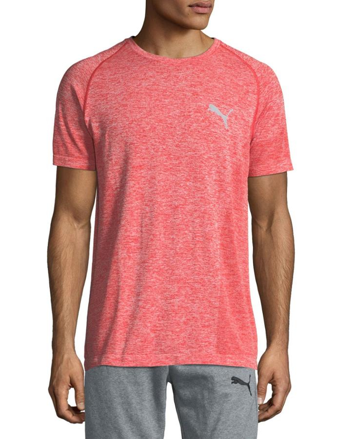 Men's Best Heathered Evoknit Tee, Red