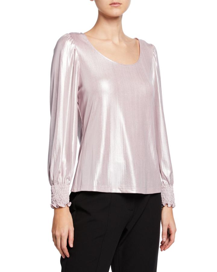 Celestial Scoop-neck Foiled Blouse