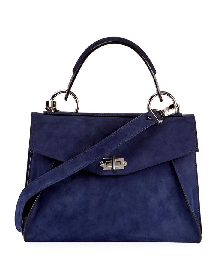 Hava Medium Top-handle Satchel Bag, Blue