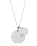 Sterling Silver Block Initial & Wings Charm Necklace