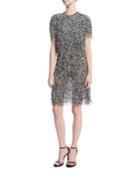 Fringed Short-sleeve Cocktail Dress