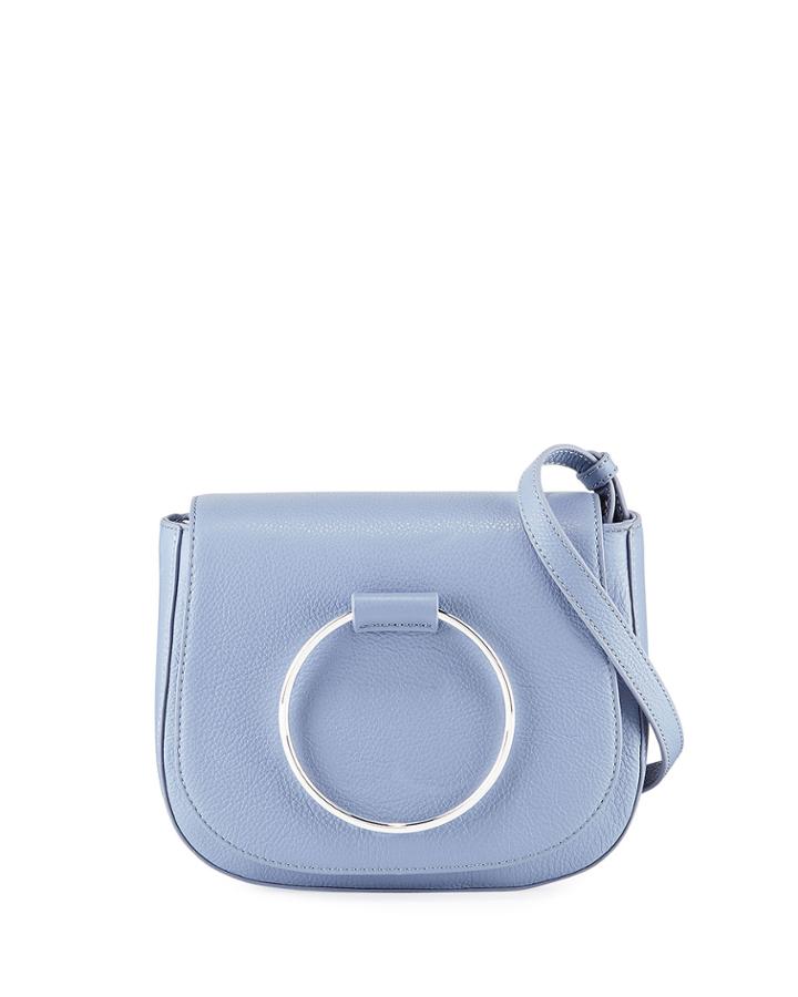Sabine Leather Saddle Bag, Blue