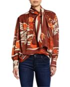 Kelly Tie-neck Floral-print