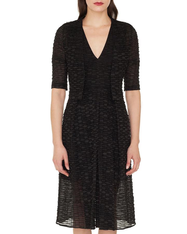Ricarda Elbow-sleeve Stripe-ribbon Organza