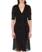 Ricarda Elbow-sleeve Stripe-ribbon Organza