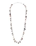 Long Peach Moonstone Charm Necklace,