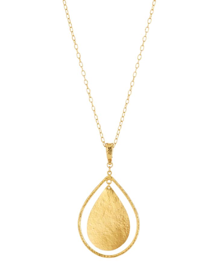 Hoopla Pear Pendant Necklace