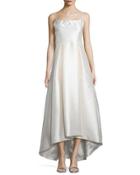 Adashi Sleeveless High-low Gown, Pearl
