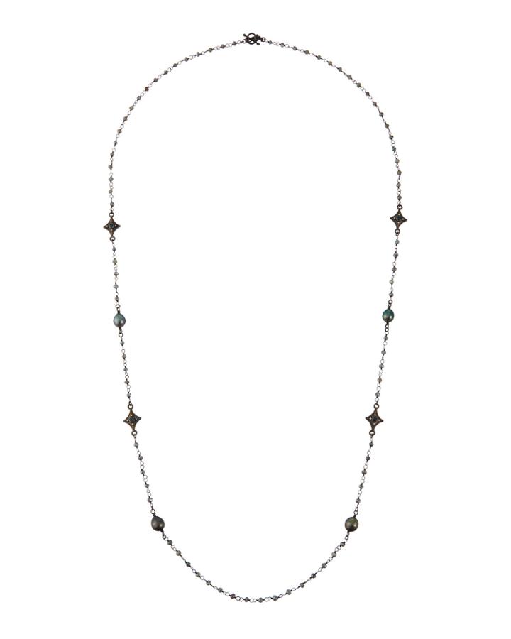 Old World Silverite & Tahitian Pearl Necklace W/ Crivelli