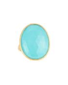 18k Lunaria Turquoise Oval Ring