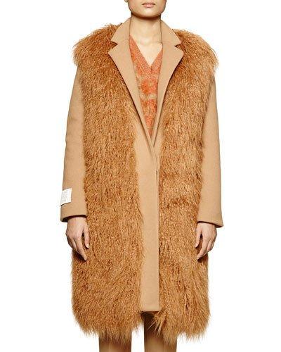 Long Sleeve Wool-blend Coat