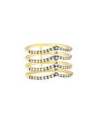 Four-band Stacked Pave Crystal Gladiator Ring