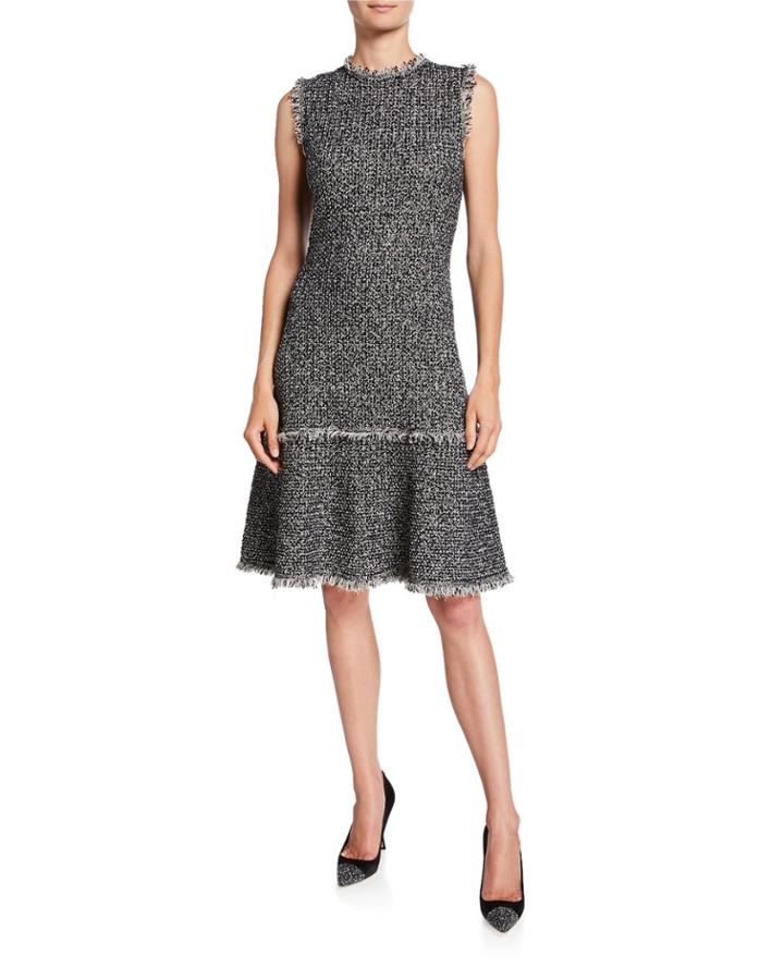 Tweed Knit Fringe Dress