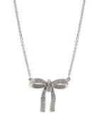 18k White Gold Diamond Bow Necklace