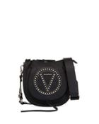 Sylvie Studded Leather Crossbody Bag, Black