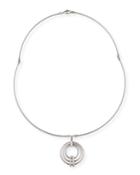 Concentric Diamond Pendant Necklace