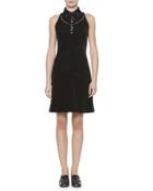 Studded Plush Velvet Dress