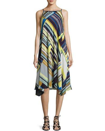 Taylor Metro-striped Silk Dress,