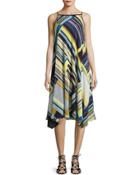 Taylor Metro-striped Silk Dress,