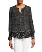 Printed Pearl-button Blouse