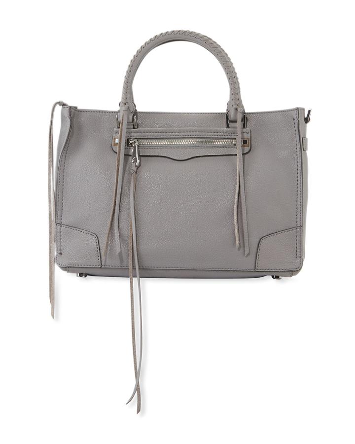 Regan Large Leather Fringe Satchel Tote Bag
