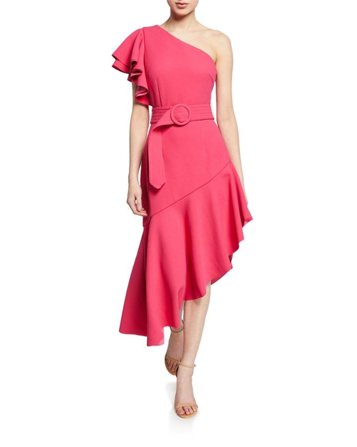 Finale One-shoulder Asymmetric Flounce Dress
