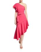 Finale One-shoulder Asymmetric Flounce Dress