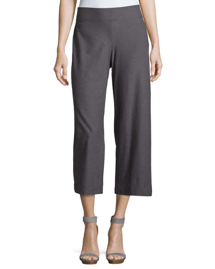 Wide-leg Washable-crepe Cropped Pants