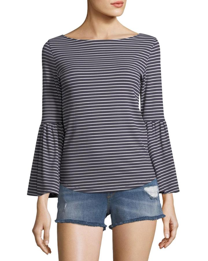 Boat-neck Bell-sleeve