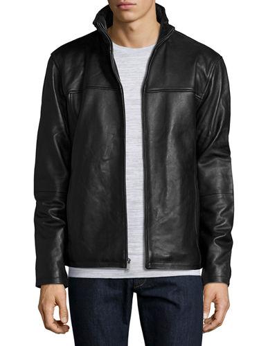 Leather Stand-collar Bomber