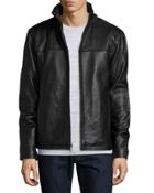 Leather Stand-collar Bomber