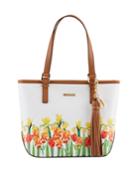 Large Floral And Logo Embossed Tote Bag